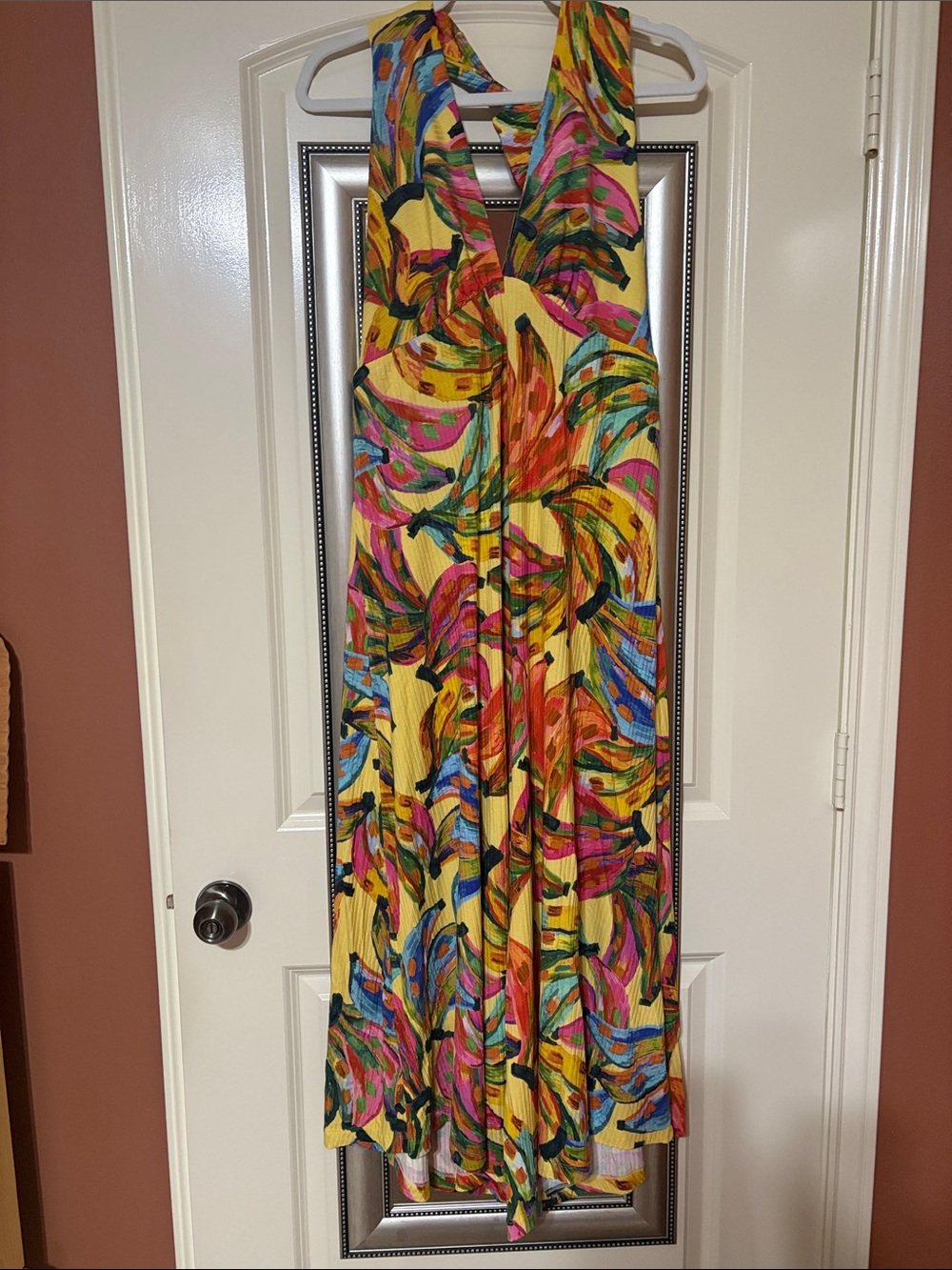 FARM Rio Yellow Multicolor Tropical Print Sleeveless Jumpsuit